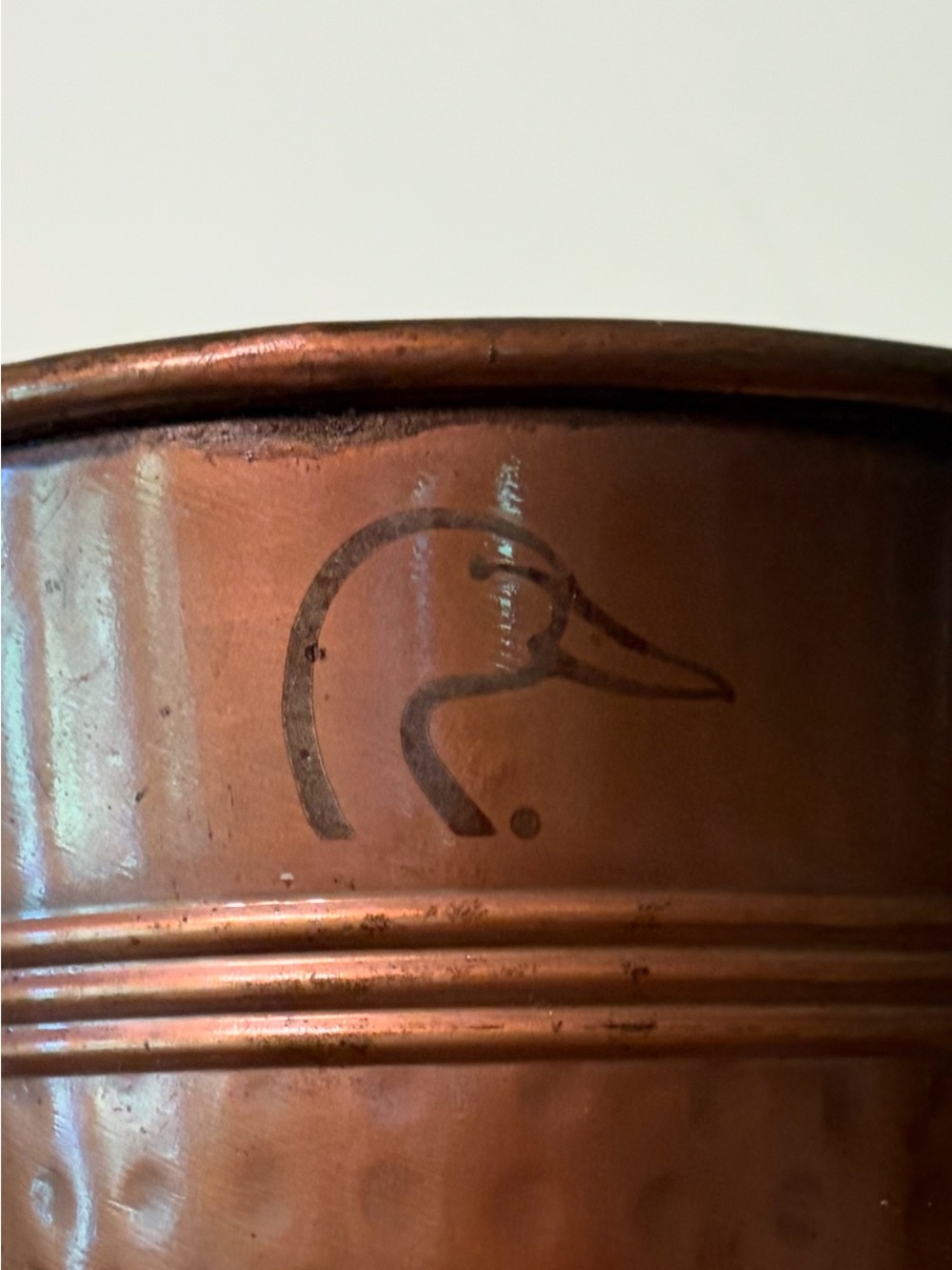Stamped Duck Logo Copper Planter -